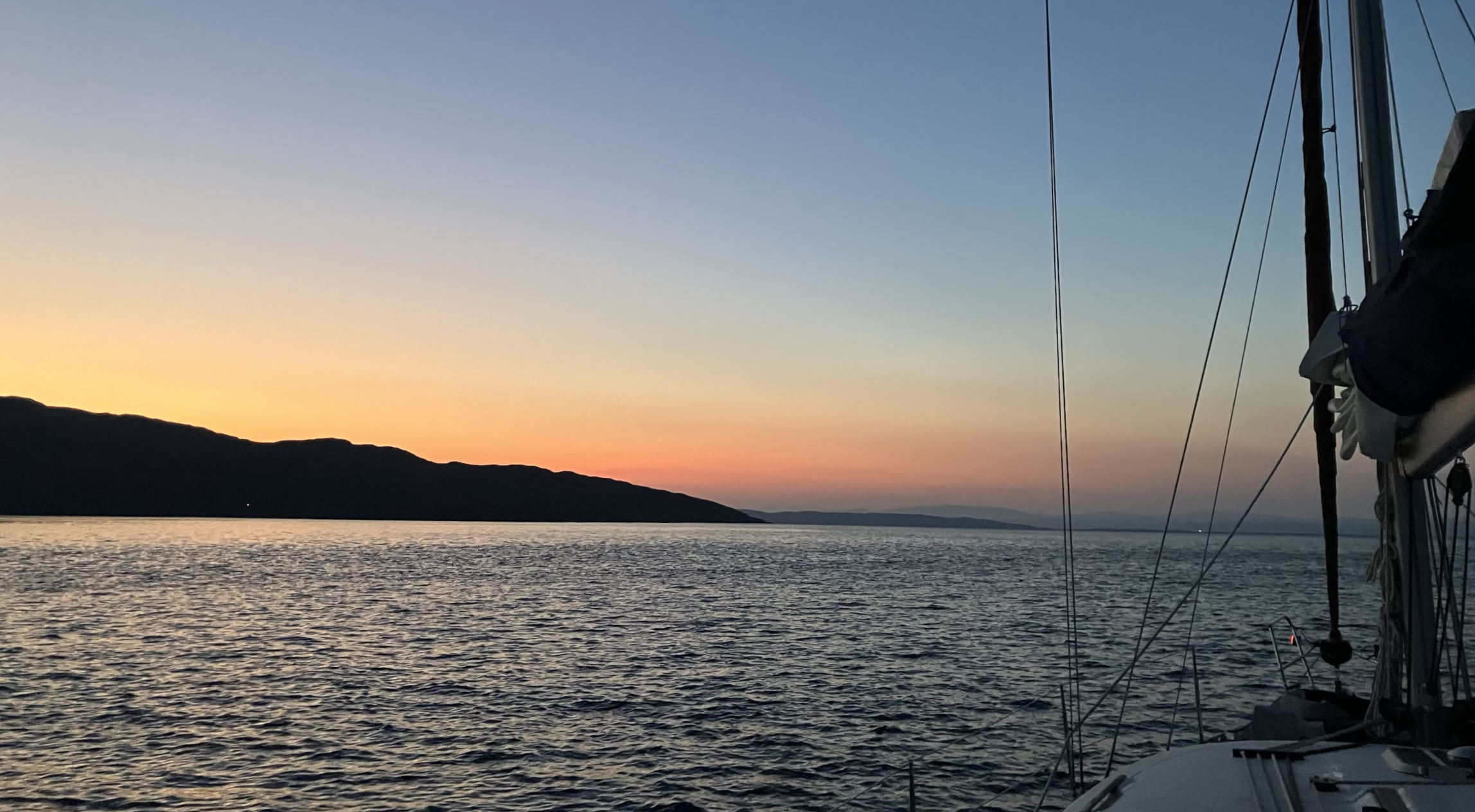 View down the Sound of Mull at dawn.